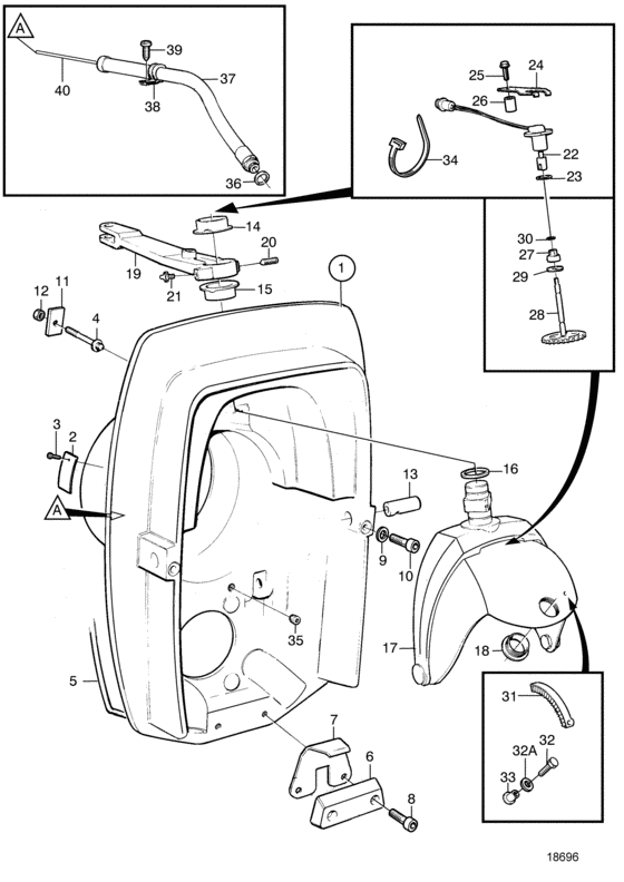Схема узла Shield With Mounting Components Для Volvo Penta Sp-E