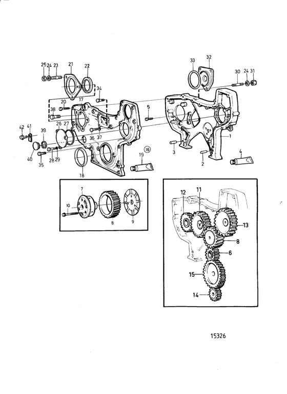 Схема узла Timing Gear Housing: A Для Volvo Penta Tamd72A