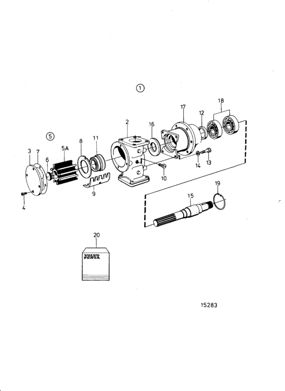 Схема узла Sea Water Pump, Components Для Volvo Penta Tamd103A-A