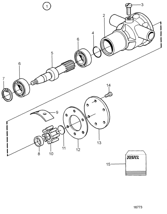 Схема узла Sea Water Pump, Components Для Volvo Penta Md22L-B