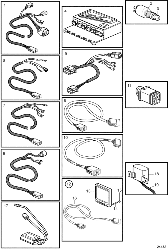 Схема узла Control Unit And Cables, Evc-C Для Volvo Penta 8.1Gxi-G