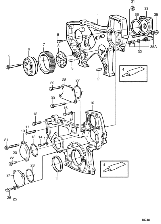Схема узла Timing Gear Housing Для Volvo Penta Tamd63P-A