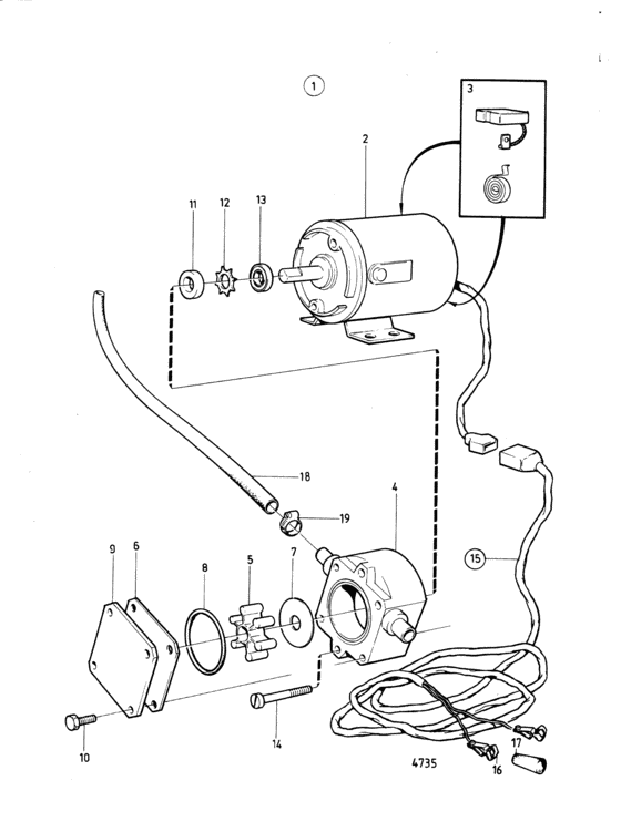 Схема узла Electrical Oil Bilge Pump Для Volvo Penta Aq271B