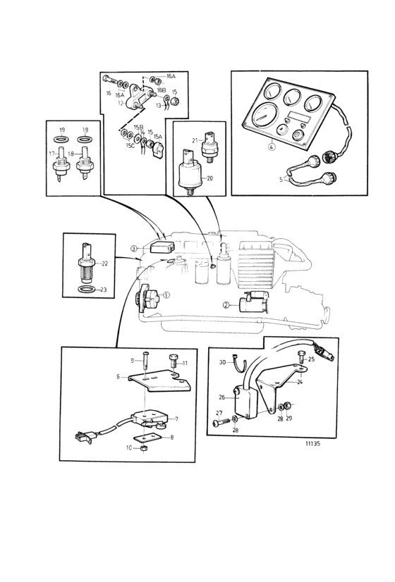 Схема узла Electrical System And Instruments: A Для Volvo Penta Kamd42A