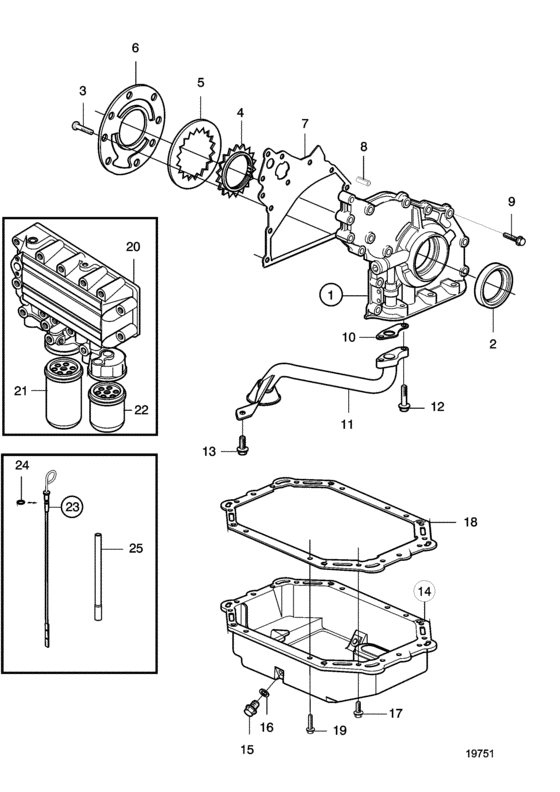 Схема узла Lubricating System (0-5 Для Volvo Penta D5A-B Ta
