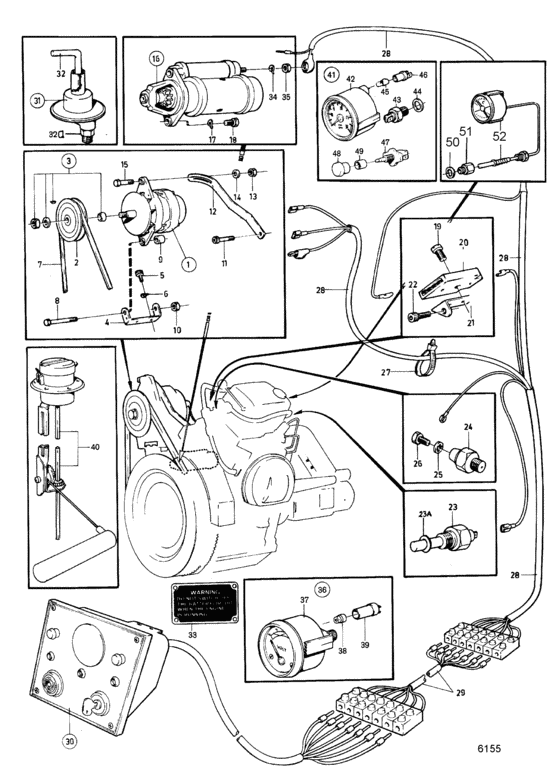 Схема узла Electrical System And Instruments: B Для Volvo Penta Md5C