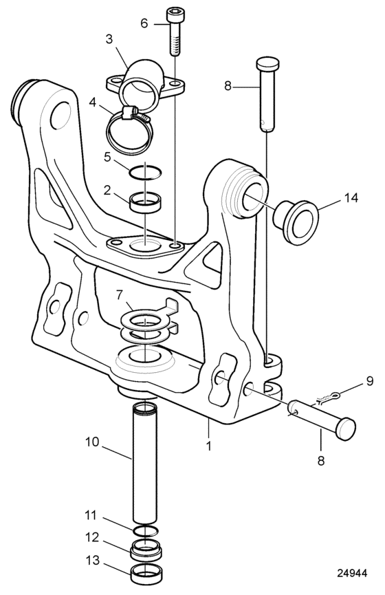 Схема узла Gimbal Ring Для Volvo Penta Dph-B