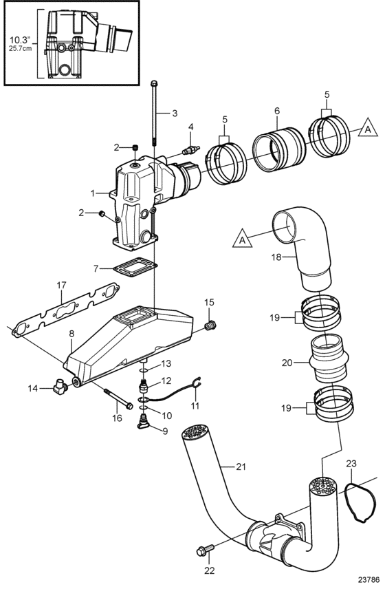 Схема узла Выхлоп Для Volvo Penta 5.0Gl-Jf