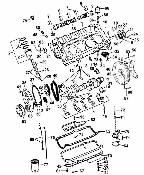 Схема узла Картер Двигателя Для Volvo Penta 5.7Giphus