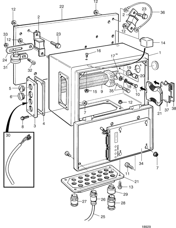 Схема узла Electrical Box, Classifiable Для Volvo Penta Tamd163A-A