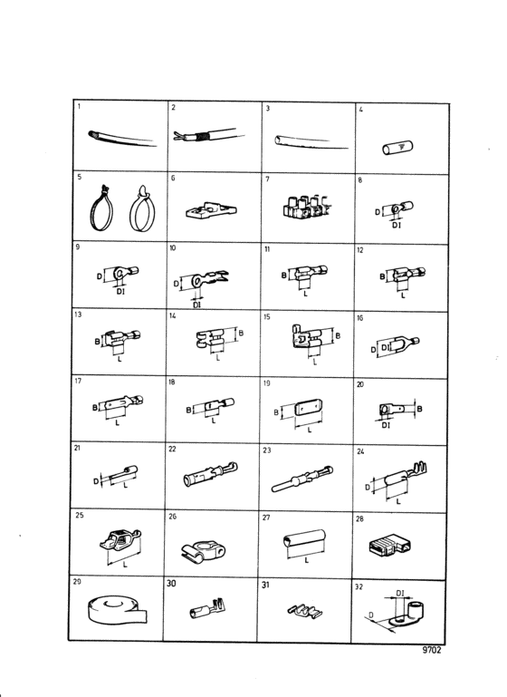 Схема узла Cables And Terminals Для Volvo Penta 2003Tb