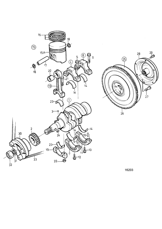 Схема узла Crank Mechanism Для Volvo Penta Md2010A