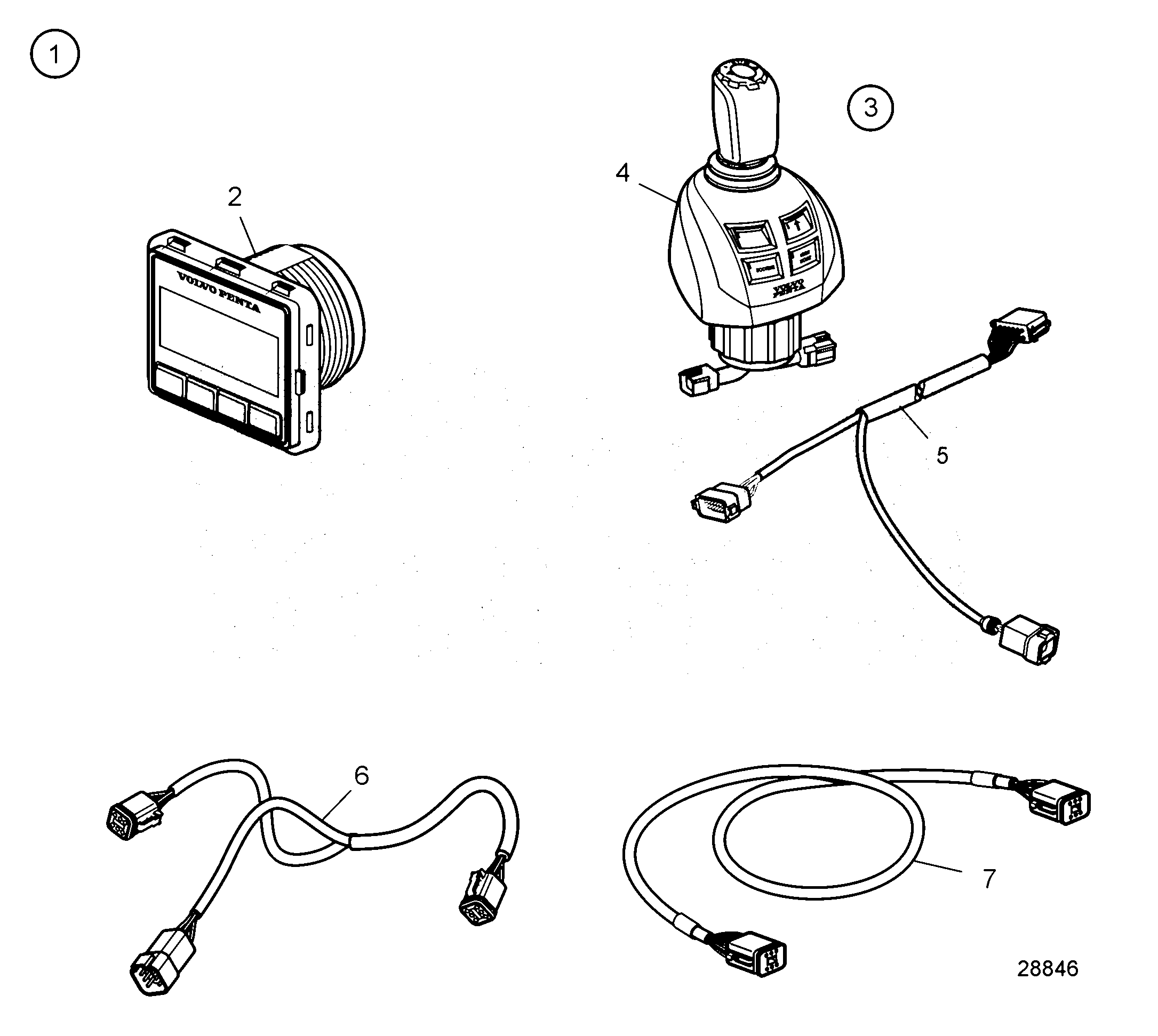 Схема узла Docking Station Kit, Inboard Twin, Electrical Steering, Evc 2.0