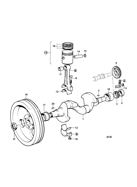 Схема узла Crankshaft And Related Parts Для Volvo Penta Mb10A
