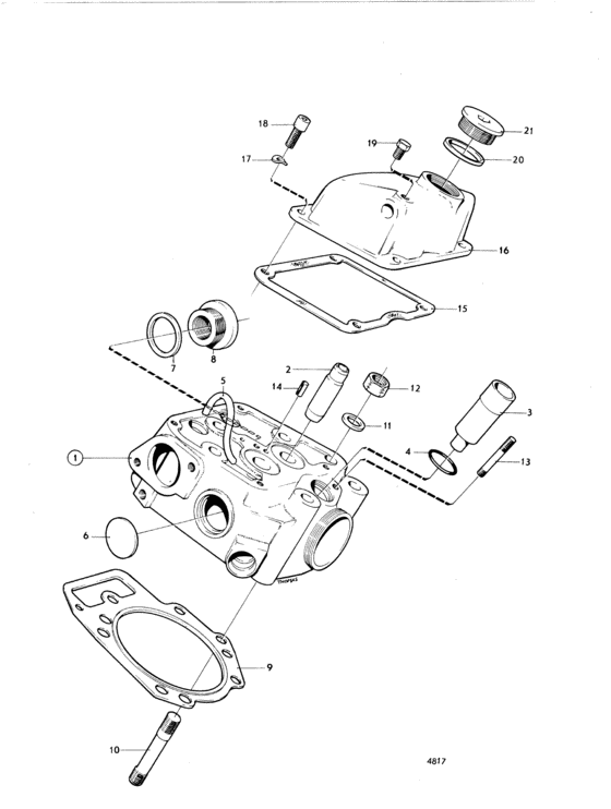 Схема узла Cylinder Head: B Для Volvo Penta Md5C
