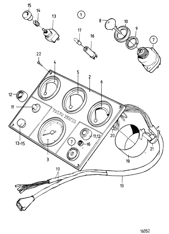 Схема узла Instrument Panel. Classifiable Для Volvo Penta Tamd122D