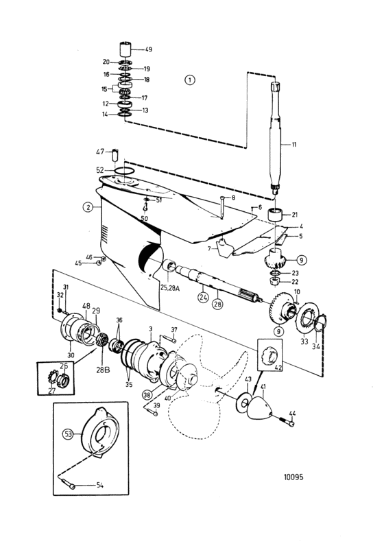 Схема узла Lower Gear Unit Для Volvo Penta 230A