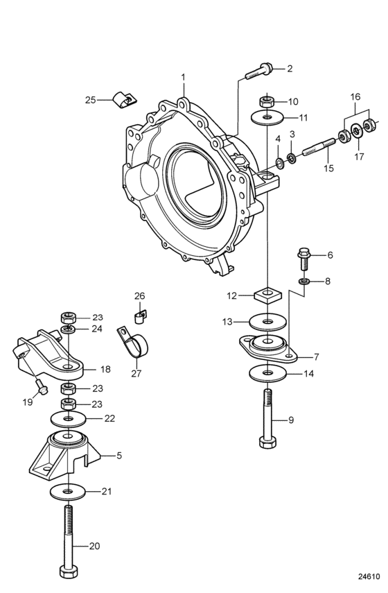Схема узла Flywheel Housing And Mounts Для Volvo Penta 4.3Glpbyc