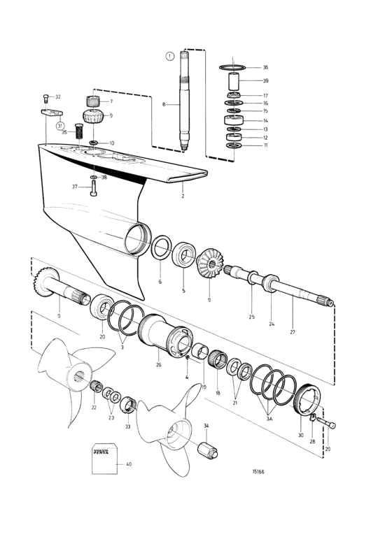 Схема узла Lower Gear Unit: Ratio 1.78:1 Для Volvo Penta Dpx