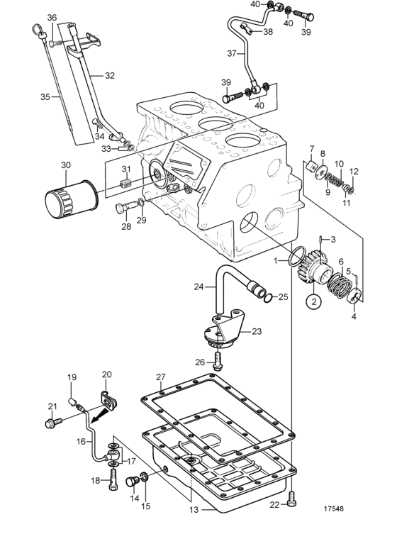 Схема узла Lubricating System Для Volvo Penta Md2020C