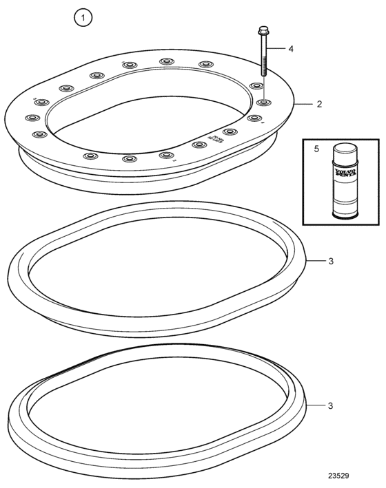 Схема узла Mounting Kit, Clamp Ring Для Volvo Penta Ips-A