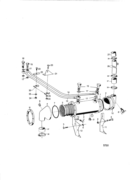 Схема узла Масляный Охладитель Для Volvo Penta Td100Arc