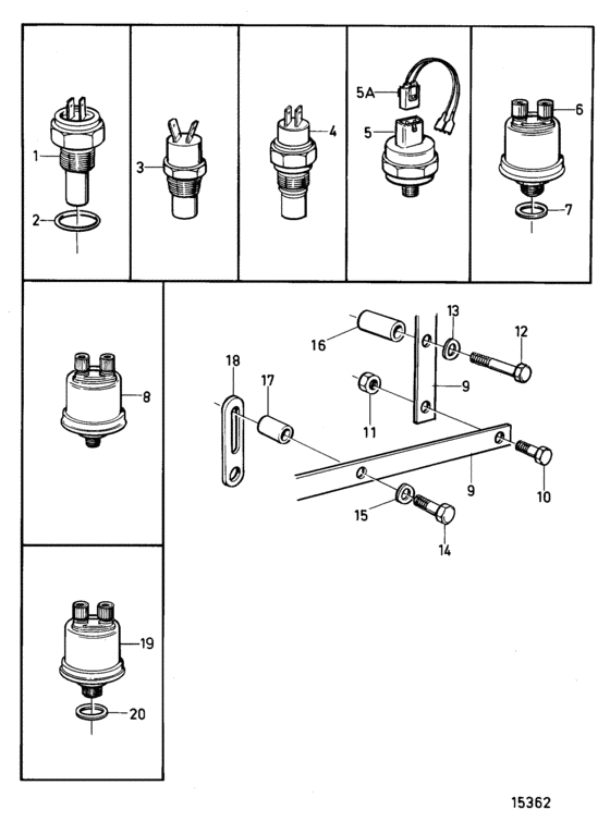 Схема узла Electrical Materials Для Volvo Penta Tamd102A