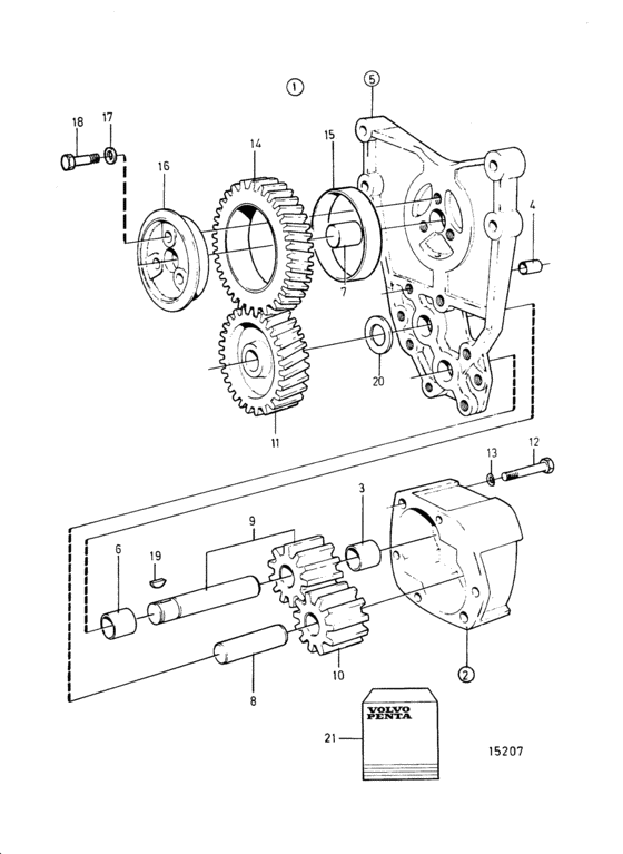 Схема узла Масляный Насос: 478285 Для Volvo Penta Tamd122D