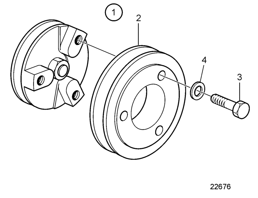 Схема узла Extra Pulley Для Volvo Penta Md2030D