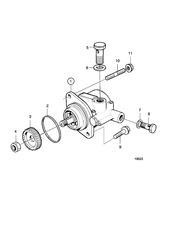 Схема узла Насос Гидравлический Для Volvo Penta Tamd74A-B