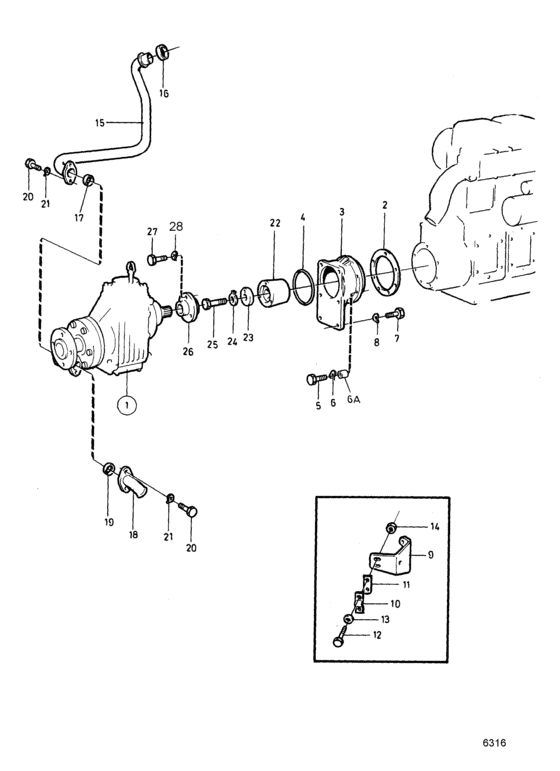 Схема узла Connecting Components Reverse Gear Ms2: A Для Volvo Penta Md11D