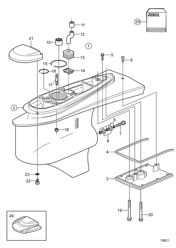 Схема узла Lower Gearhousing Для Volvo Penta Dp-Smtd1 1.95