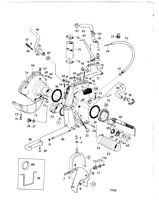 Схема узла Connecting Components Aq Drive Unit 270 Для Volvo Penta Aq170B