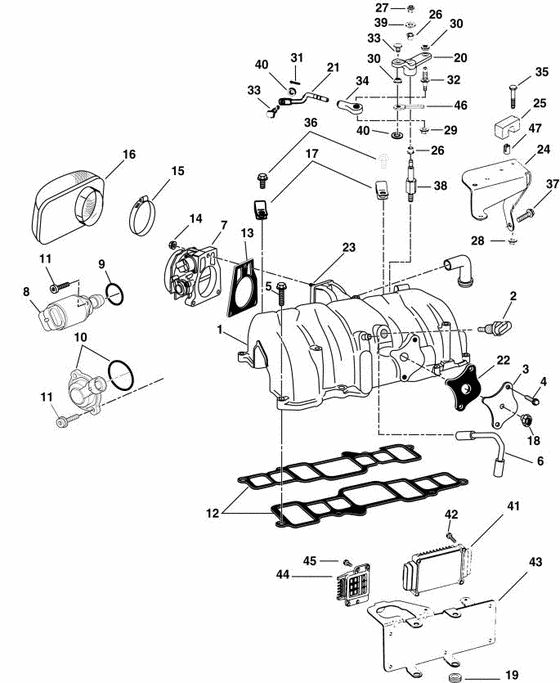 Схема узла Intake Manifold, Upper Для Volvo Penta 7.4Gipwtr