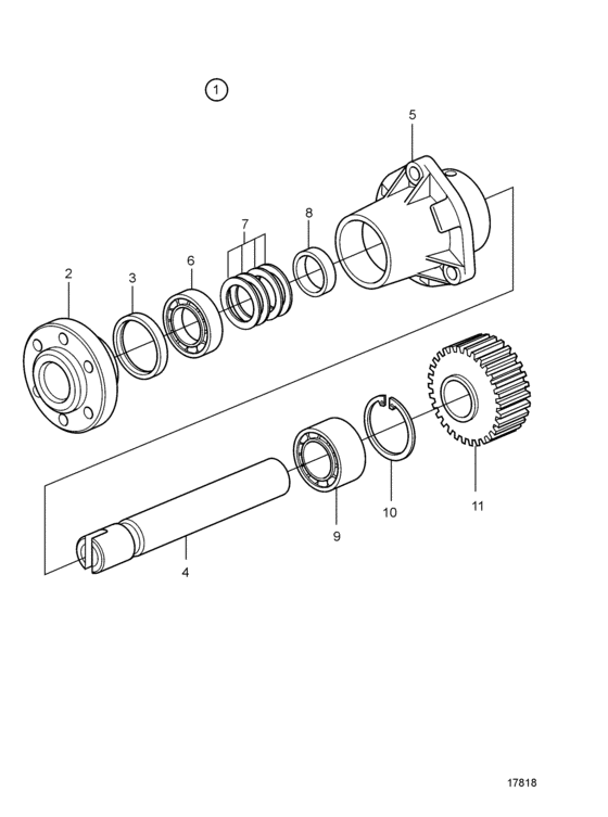 Схема узла Driving Device Для Volvo Penta D12C-A Mp