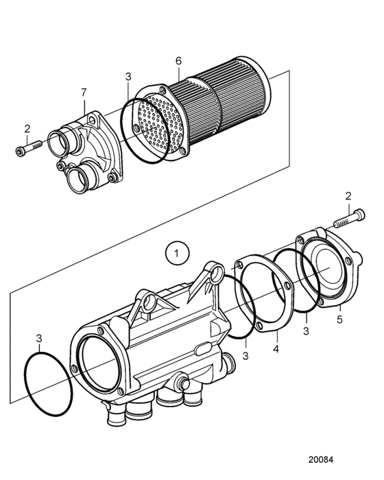Схема узла Heat Exchanger, Components Для Volvo Penta D3-160A-A