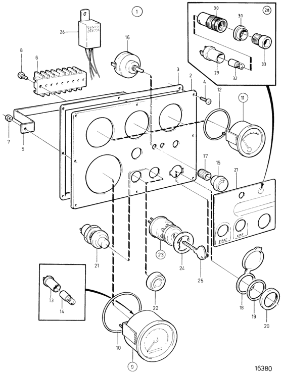 Схема узла Main Instrument Panel 24V. Classifiable Sn-1101054003/Xxxxx Для Volvo Penta Tamd163A-A