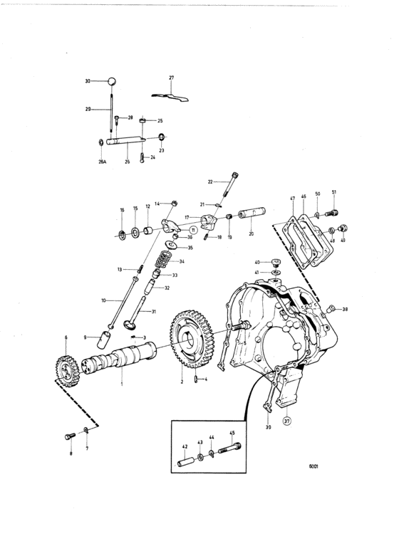 Схема узла Camshaft And Valve Mechanism: C Для Volvo Penta Md5C