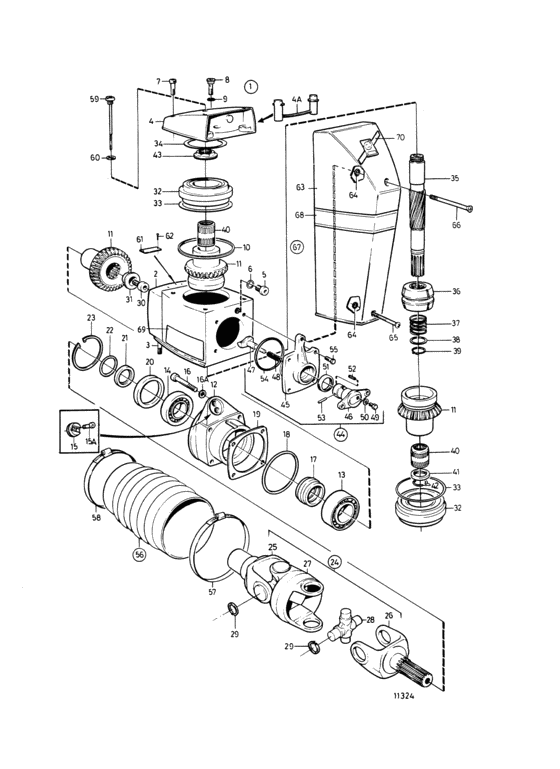 Схема узла Upper Gear Unit Для Volvo Penta 740B