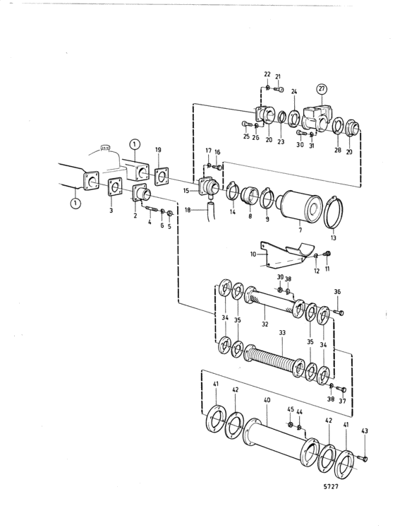Схема узла Induction And Exhaust System Для Volvo Penta D100Brc