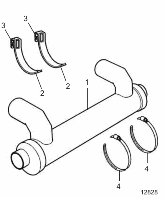 Схема узла Pjx Muffler Kit Для Volvo Penta 4.3Gsjwtr