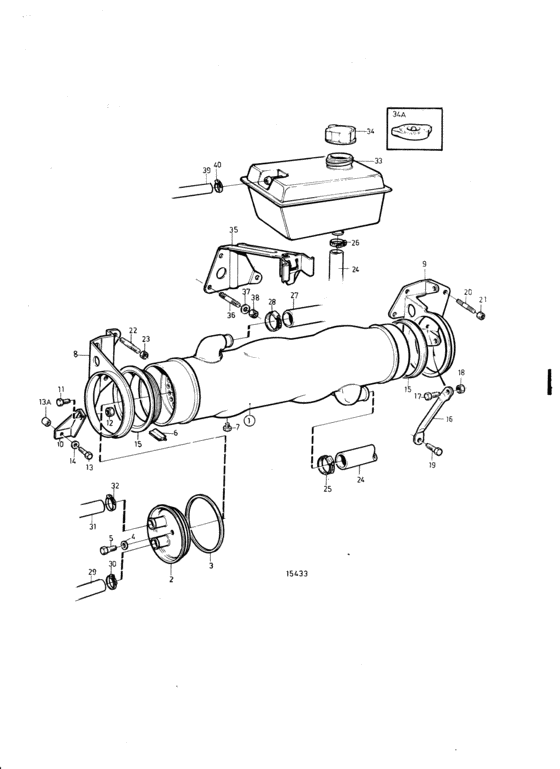 Схема узла Heat Exchanger: B Для Volvo Penta Kad42B