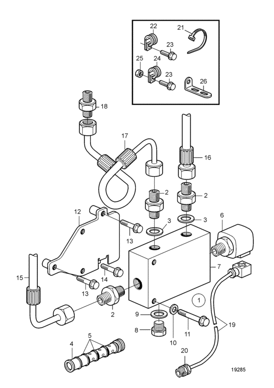Схема узла Shut-Off Valve Для Volvo Penta D12D-C Mh
