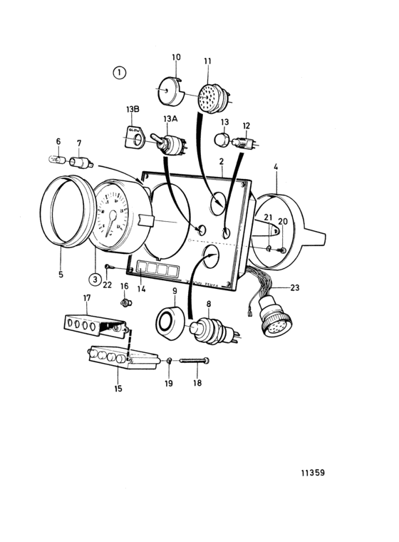 Схема узла Instrument Panel 12V Для Volvo Penta 2003D