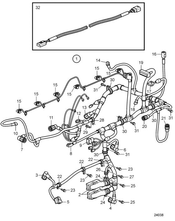 Схема узла Electrical System Для Volvo Penta D16C-A Mg Rc