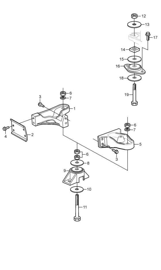 Схема узла Engine Mounts Для Volvo Penta 3.0Glp-N