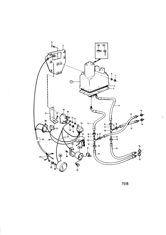 Схема узла Hydraulic Pump With Install. Comps Later Prod Для Volvo Penta Aq145A