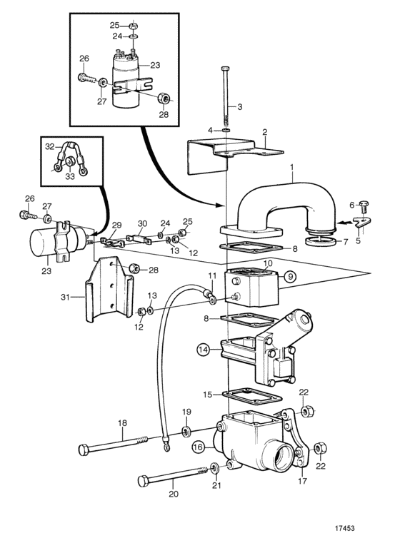 Схема узла By-Pass Valve And Starter Element Для Volvo Penta Tamd71B