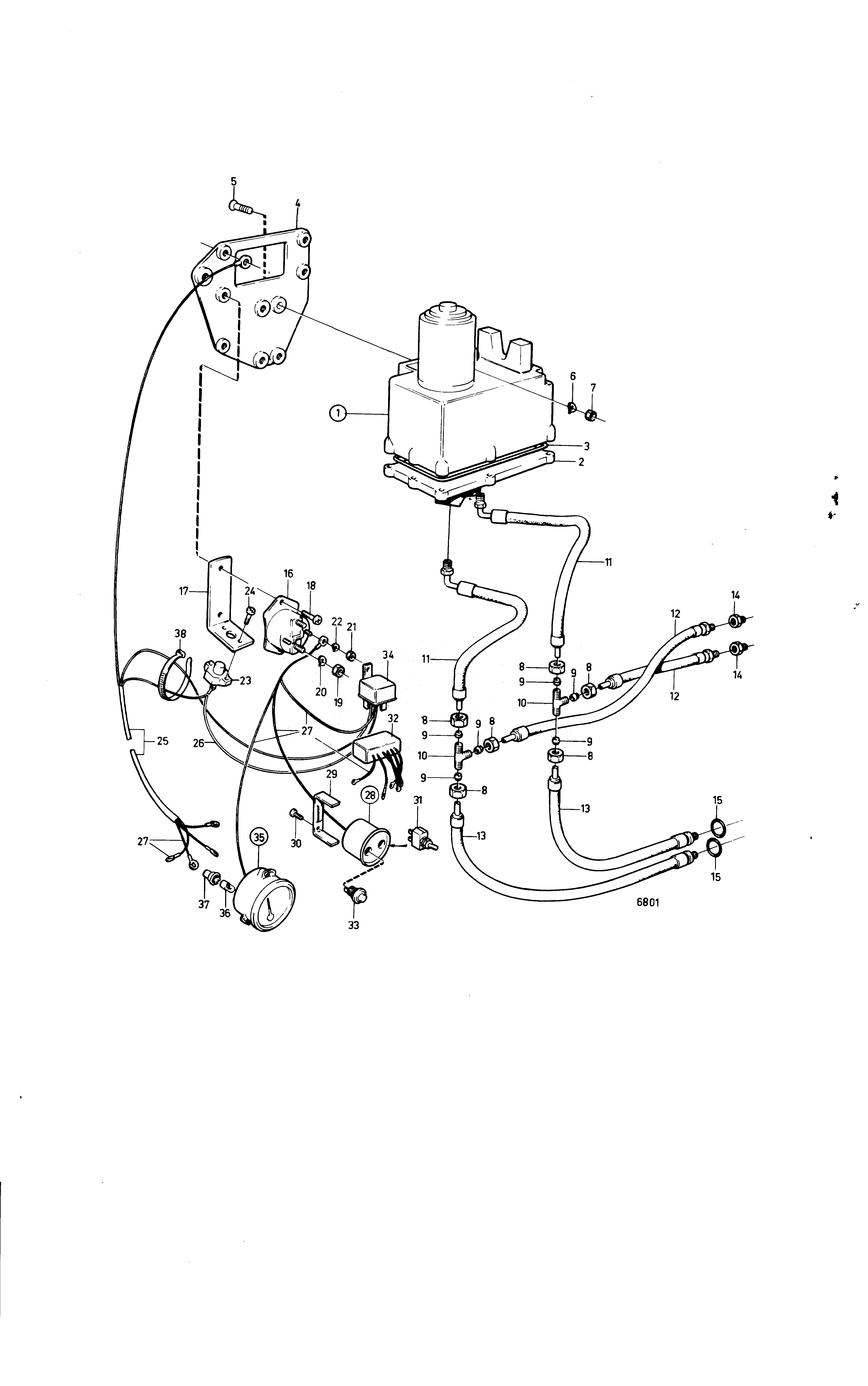 Схема узла Hydraulic Pump With Install. Comps Later Prod