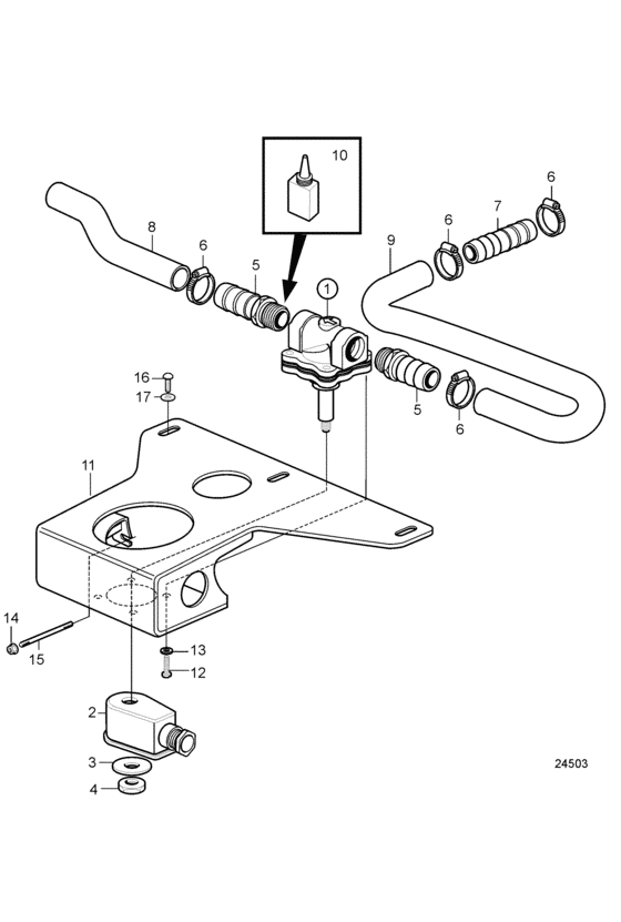 Схема узла Fuel Shut Off, Solas Для Volvo Penta D4-210I-B
